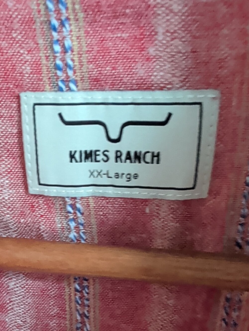 Kimes Ranch Coral Striped Button-Up Western Shirt - Picture 2 of 4